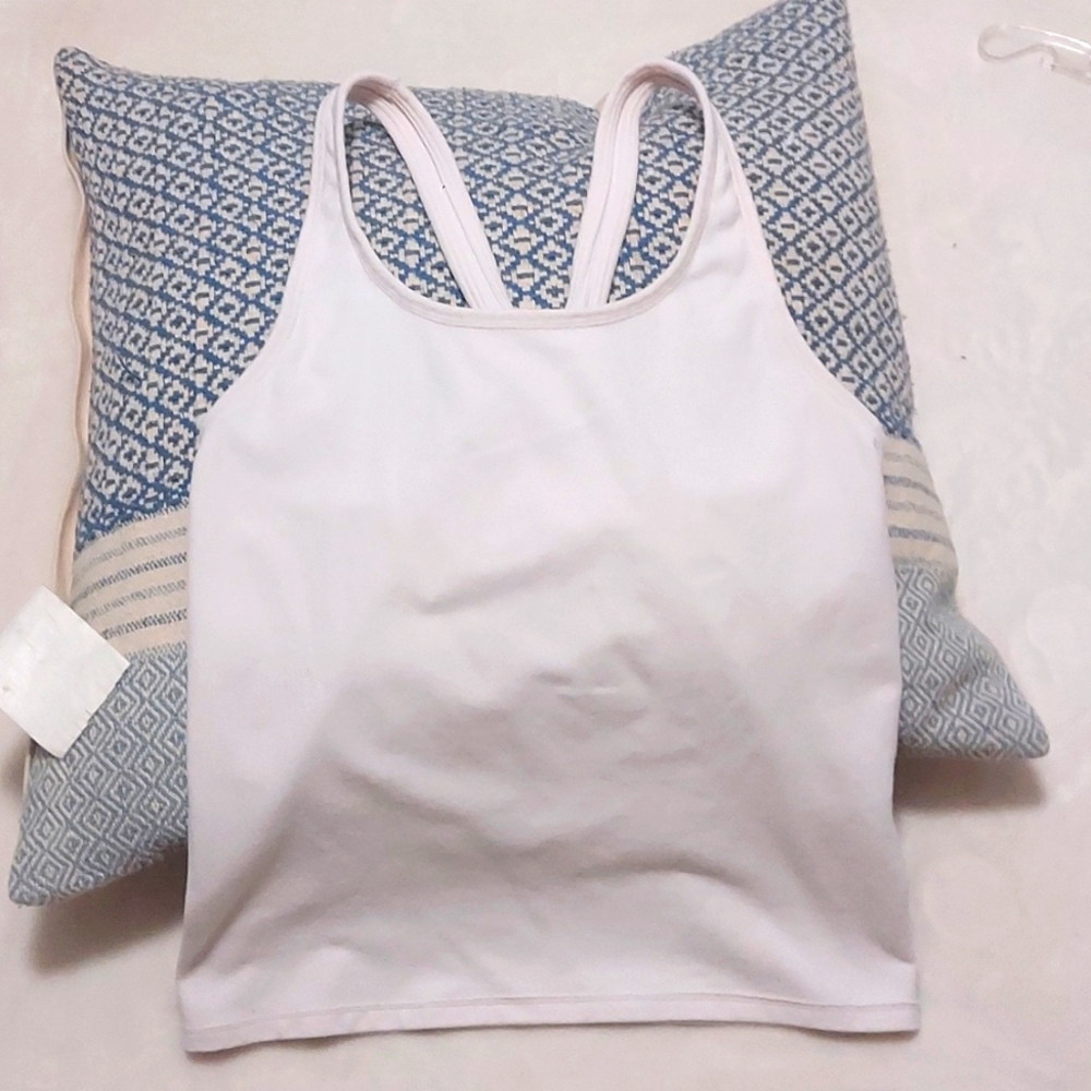 FABLETICS baby soft pink crop top and pale copper top